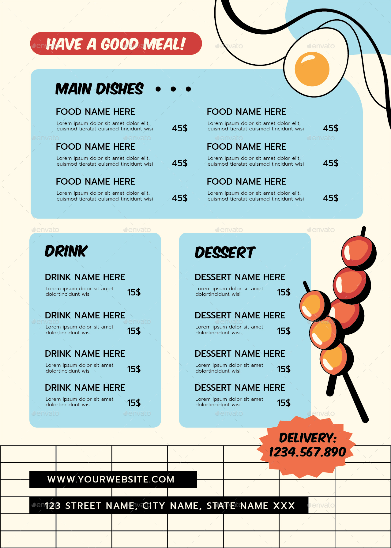 Street Food Menu, Print Templates | GraphicRiver